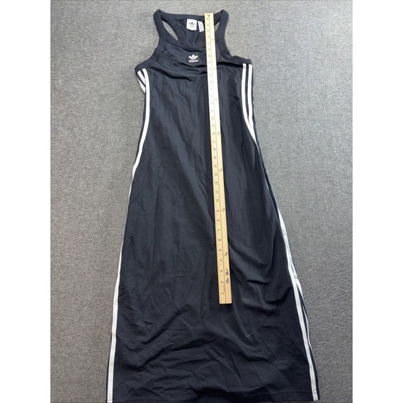 adidas Originals Adicolor 3-Stripes Tank Maxi Dress in black Small - Picture 4 of 10